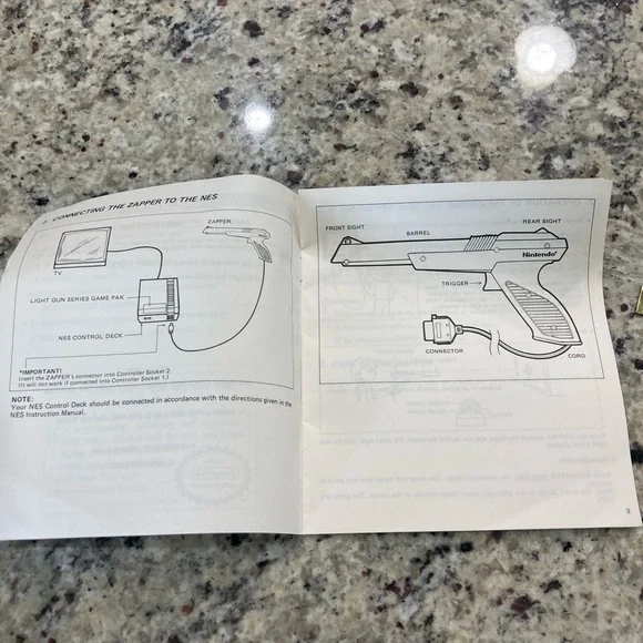 Original Nintendo Zapper instruction manual in Preowned good used condition - Picture 7 of 7